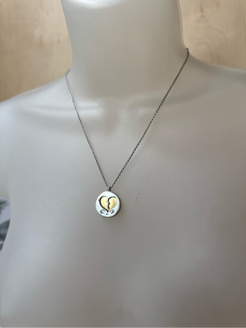 Brighton Two-Tone Heart Medallion Necklace in Silver and Gold